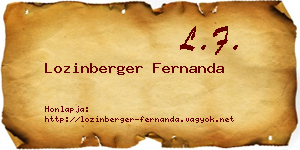 Lozinberger Fernanda névjegykártya